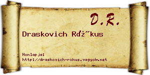 Draskovich Rókus névjegykártya